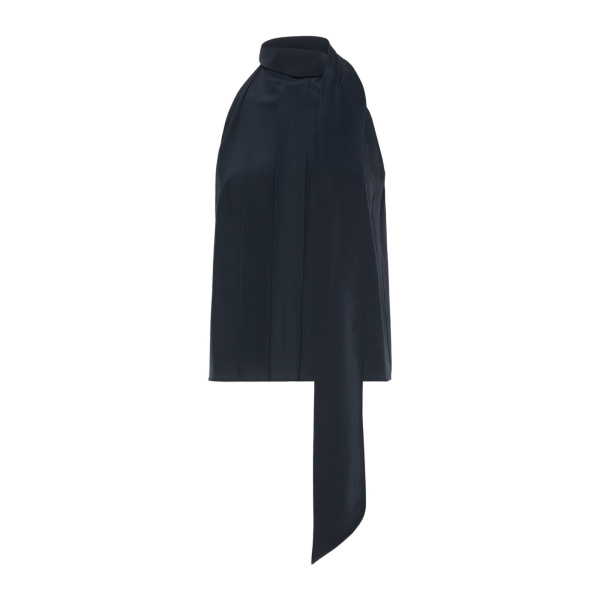 Max Mara Fune Sleeveless Crepe de Chine Top in Ultramarine | Sleeveless | Luxury Shoes 