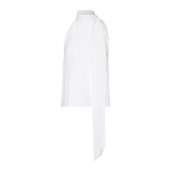 Max Mara Fune Sleeveless Crepe de Chine Top in White | Sleeveless | Luxury Shoes 