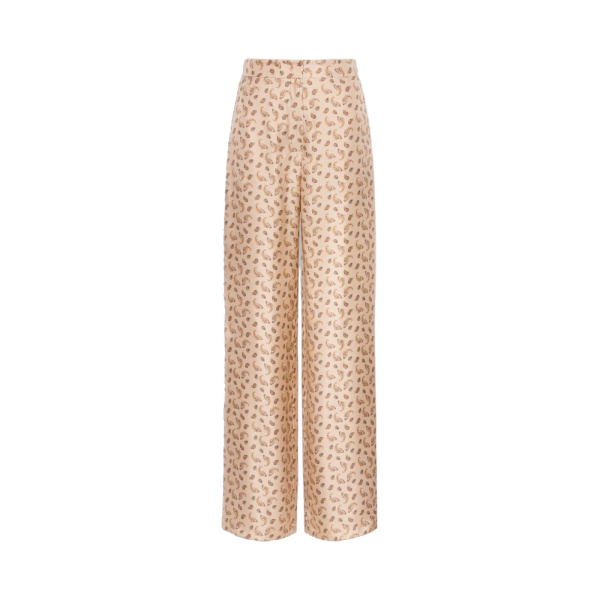 Max Mara Fuxia Printed Silk Twill Trousers in Beige | Tailored pants | Luxury Shoes 