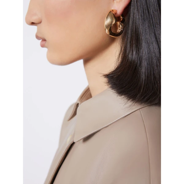 Max Mara Galosce Bold Cut-Out Earrings in Bronze | Earrings | Luxury Shoes 