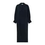 Max Mara Gambero Silk Crepe de Chine Polo Dress in Ultramarine | Maxi Dresses | Luxury Shoes 