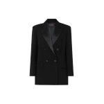 Max Mara Garza Double-Breasted Lightweight Cady Blazer in Black | Blazers | Luxury Shoes 
