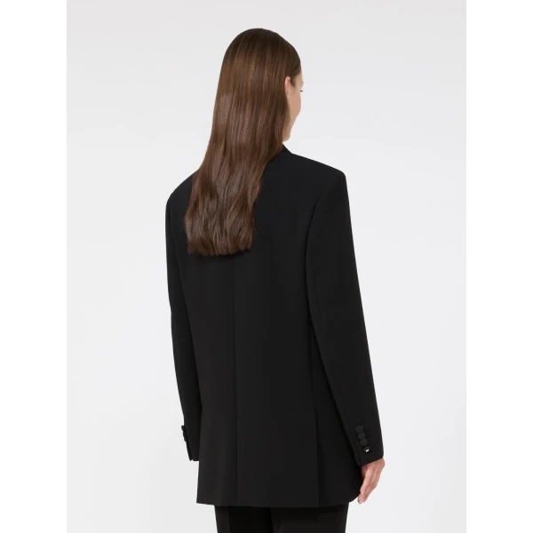 Max Mara Garza Double-Breasted Lightweight Cady Blazer in Black | Blazers | Luxury Shoes 