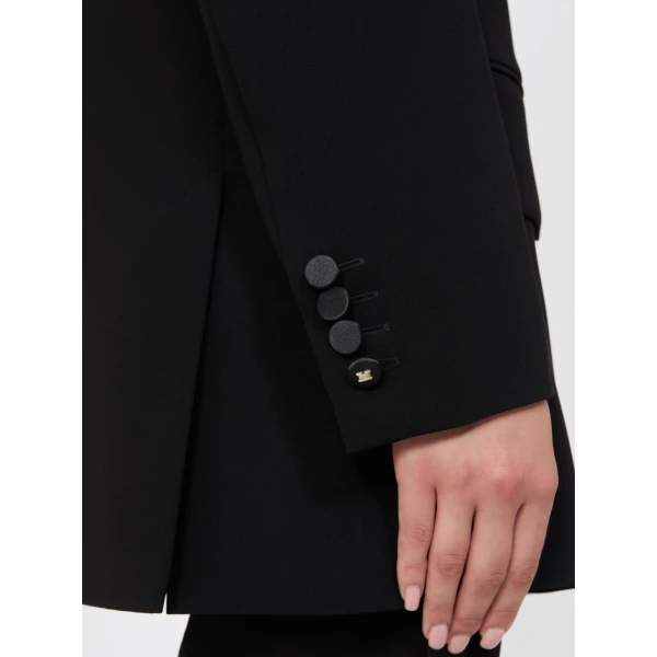Max Mara Garza Double-Breasted Lightweight Cady Blazer in Black | Blazers | Luxury Shoes 