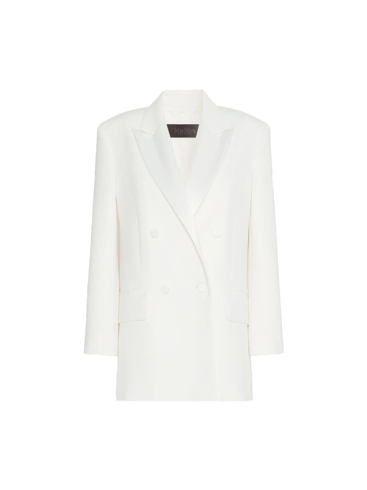 Max Mara Garza Double-Breasted Lightweight Cady Blazer in White Max Mara Garza Double-Breasted Lightweight Cady Blazer in White | Blazers | Luxury Shoes