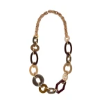 Max Mara Gatti Long Resin and Metal Necklace in Clay | Necklace | Luxury Shoes 