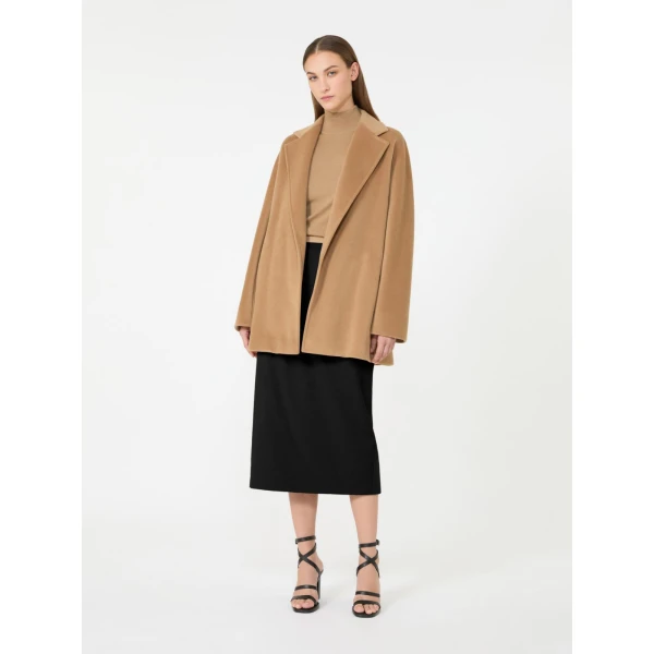 Max Mara Gatto Cashmere Polo-Neck Sweater in Camel | Turtlenecks | Luxury Shoes 