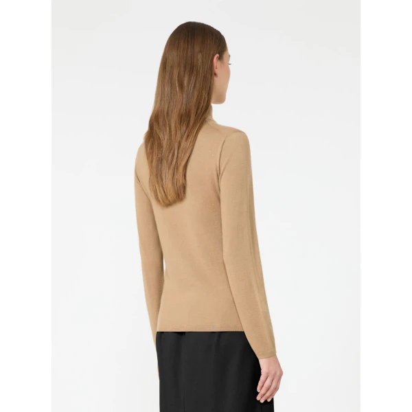 Max Mara Gatto Cashmere Polo-Neck Sweater in Camel | Turtlenecks | Luxury Shoes 