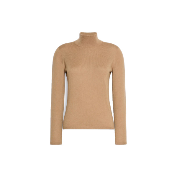 Max Mara Gatto Cashmere Polo-Neck Sweater in Camel | Women | Luxury Shoes 