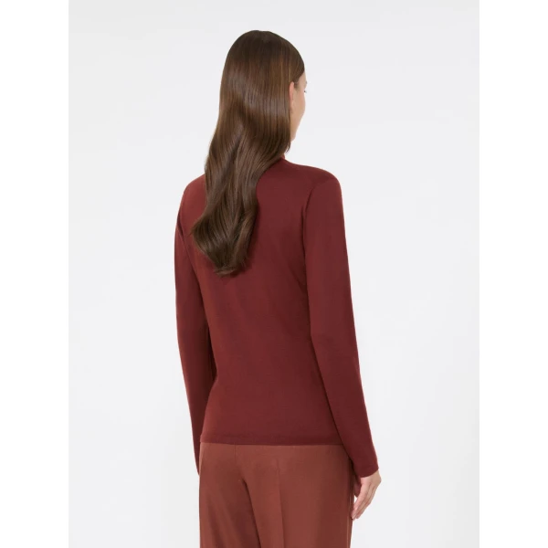 Max Mara Gatto Cashmere Polo-Neck Sweater in Rust | Turtlenecks | Luxury Shoes 