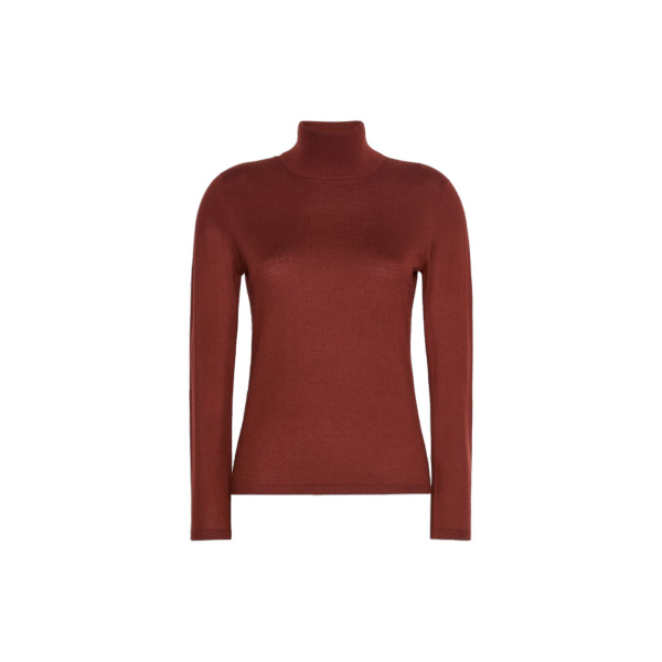 Max Mara Gatto Cashmere Polo-Neck Sweater in Rust | Turtlenecks | Luxury Shoes 