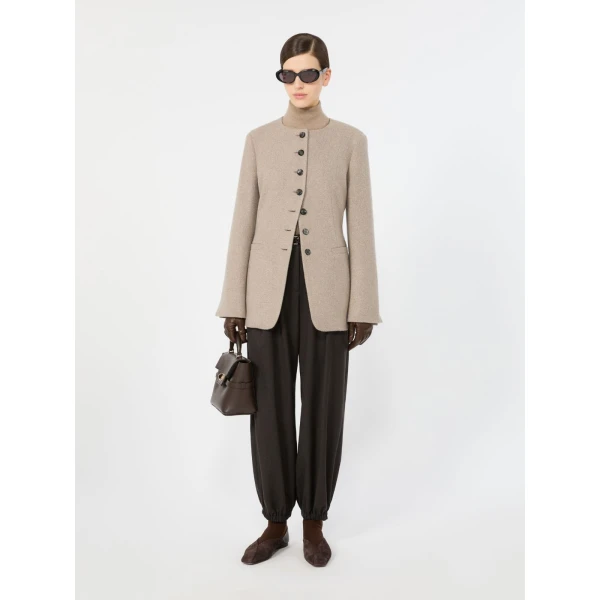 Max Mara Gatto Cashmere Polo-Neck Sweater in Sand | Turtlenecks | Luxury Shoes 