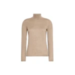 Max Mara Gatto Cashmere Polo-Neck Sweater in Sand | Turtlenecks | Luxury Shoes 