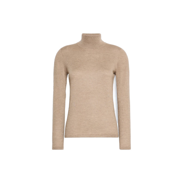 Max Mara Gatto Cashmere Polo-Neck Sweater in Sand | Turtlenecks | Luxury Shoes 