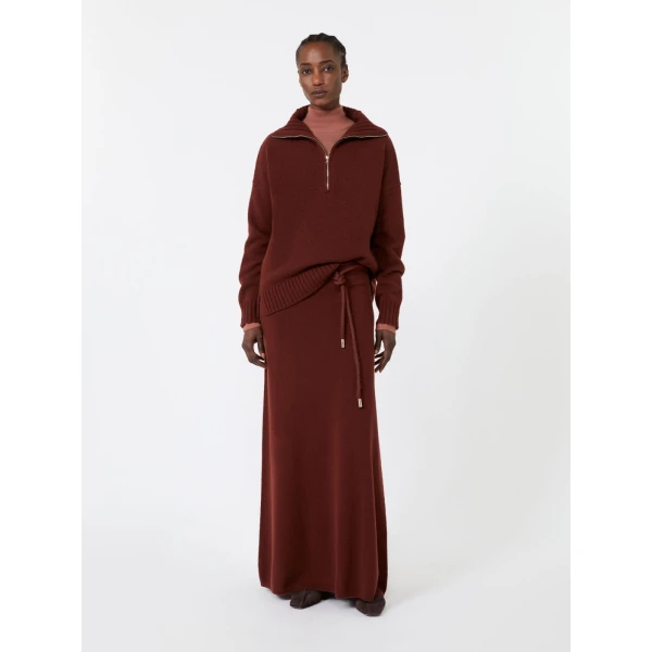 Max Mara Gatto Cashmere Polo-Neck Sweater in Terra Cotta | Turtlenecks | Luxury Shoes 