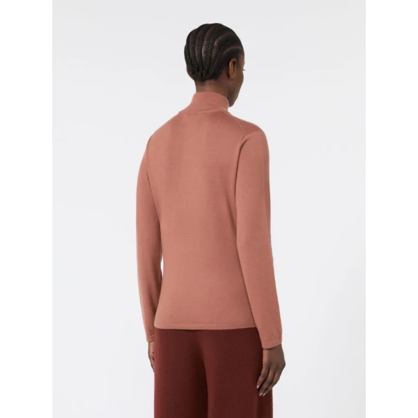 Max Mara Gatto Cashmere Polo-Neck Sweater in Terra Cotta | Turtlenecks | Luxury Shoes 