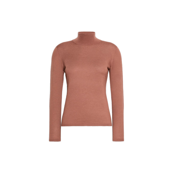 Max Mara Gatto Cashmere Polo-Neck Sweater in Terra Cotta | Turtlenecks | Luxury Shoes 