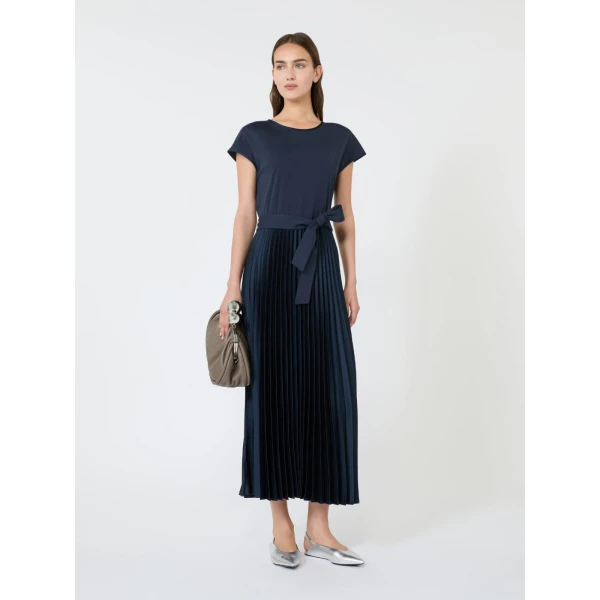 Max Mara Gela Interlock Jersey Maxi Dress in Navy | Maxi Dresses | Luxury Shoes 