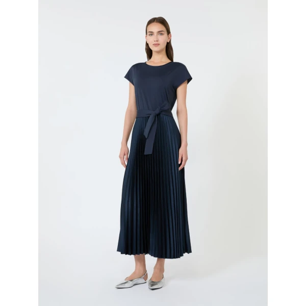 Max Mara Gela Interlock Jersey Maxi Dress in Navy | Maxi Dresses | Luxury Shoes 