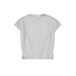 Max Mara Gelatina Cotton Poplin Crop Top in Navy | Blouse | Luxury Shoes 