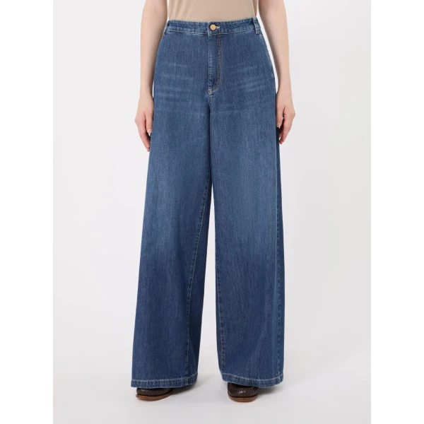 Max Mara Gelato Straight-Leg Cotton Denim Trousers in China Blue | Denim | Luxury Shoes 