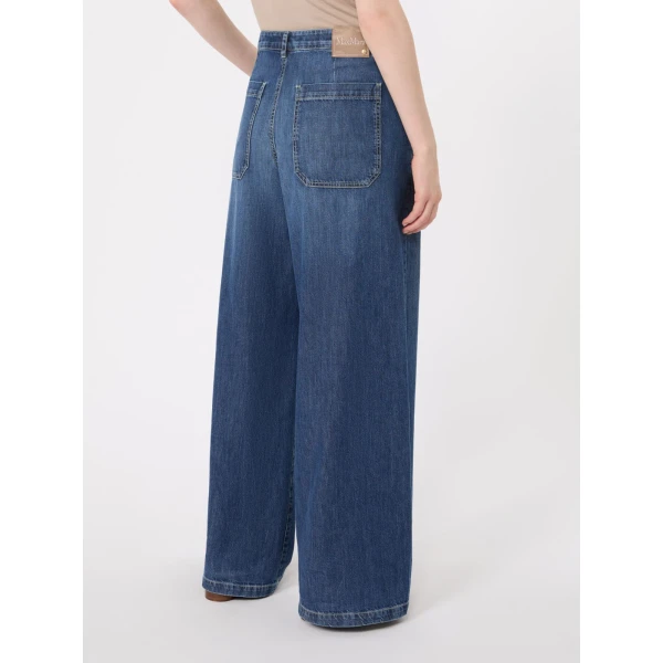 Max Mara Gelato Straight-Leg Cotton Denim Trousers in China Blue | Denim | Luxury Shoes 