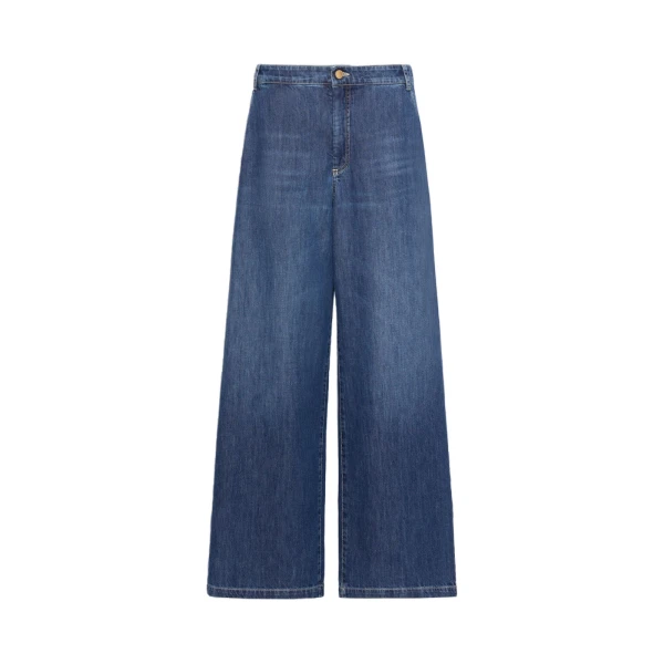 Max Mara Gelato Straight-Leg Cotton Denim Trousers in China Blue | Denim | Luxury Shoes 