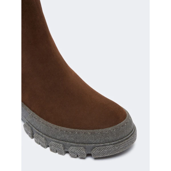 Max Mara Genepi Suede Ankle Boots in Brown | Boots | Luxury Shoes 