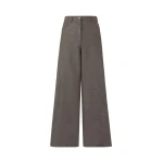 Max Mara Gennaio Felted Wool Wide-Leg Trousers in Brown Grey | Wide leg pants | Luxury Shoes 