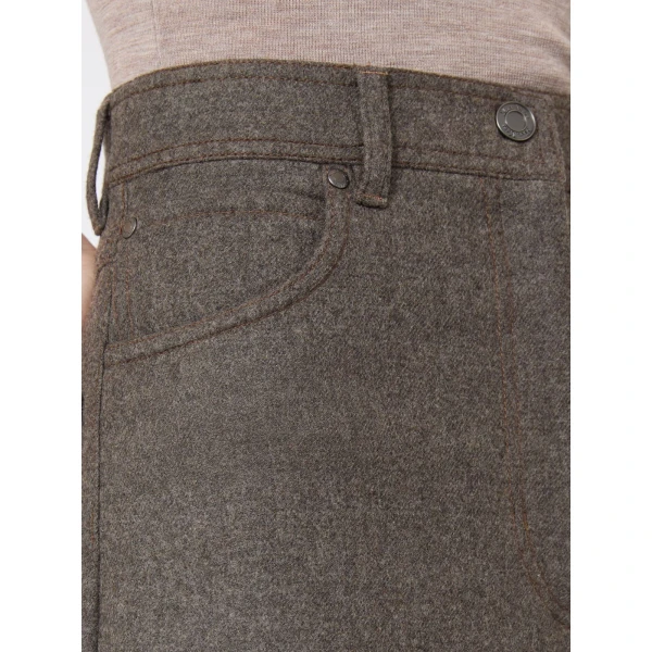 Max Mara Gennaio Felted Wool Wide-Leg Trousers in Brown Grey | Wide leg pants | Luxury Shoes 