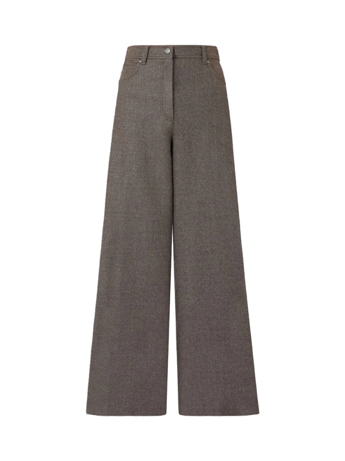 Max Mara Gennaio Felted Wool Wide-Leg Trousers in Brown Grey Max Mara Gennaio Felted Wool Wide-Leg Trousers in Brown Grey | Wide leg pants | Luxury Shoes