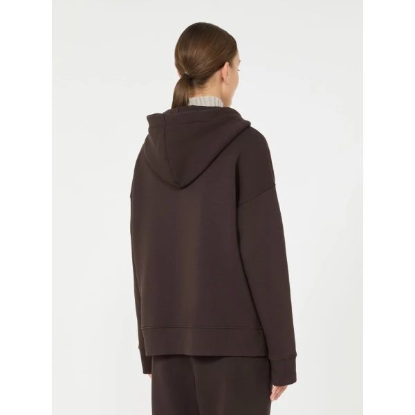 Max Mara Gentile Brushed Jersey Hooded Sweatshirt in Brown | Sweaters | Luxury Shoes 
