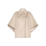 Max Mara Gentile Cropped Cashmere Drap Cape in Beige | Coats | Luxury Shoes 