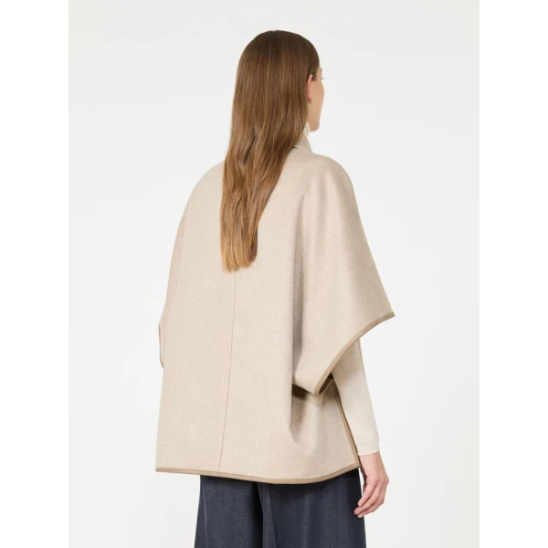 Max Mara Gentile Cropped Cashmere Drap Cape in Beige | Coats | Luxury Shoes 