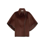 Max Mara Gentile Cropped Cashmere Drap Cape in Rust | Coats | Luxury Shoes 