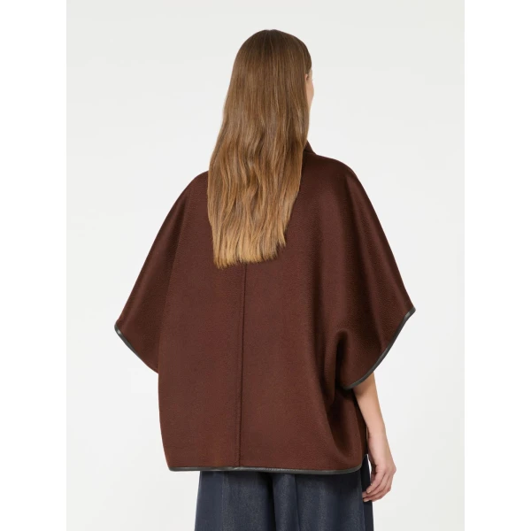 Max Mara Gentile Cropped Cashmere Drap Cape in Rust | Coats | Luxury Shoes 