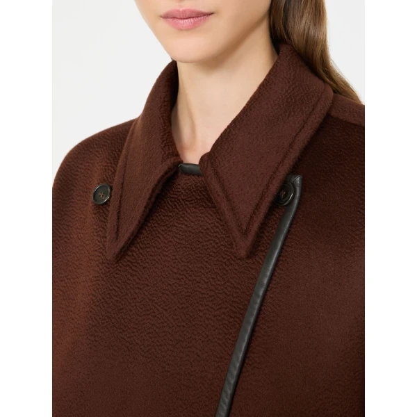 Max Mara Gentile Cropped Cashmere Drap Cape in Rust | Coats | Luxury Shoes 