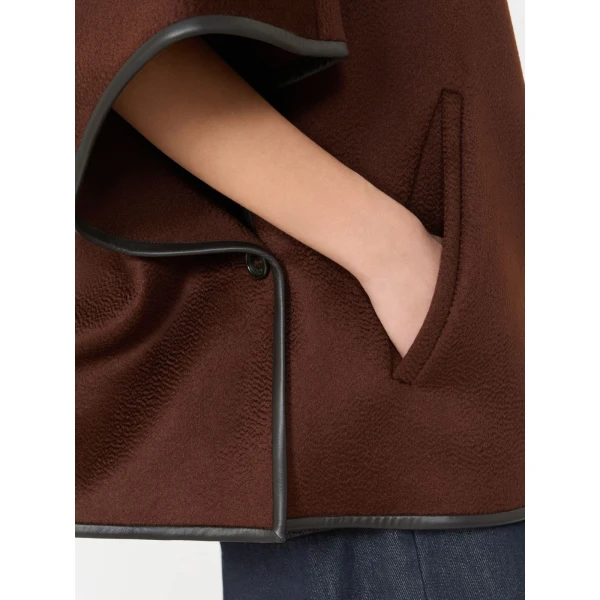 Max Mara Gentile Cropped Cashmere Drap Cape in Rust | Coats | Luxury Shoes 