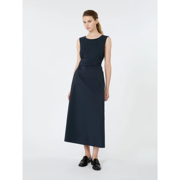Max Mara Gentile Flared Taffeta Dress in Navy | Maxi Dresses | Luxury Shoes 