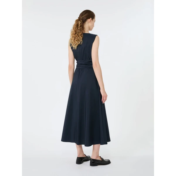 Max Mara Gentile Flared Taffeta Dress in Navy | Maxi Dresses | Luxury Shoes 