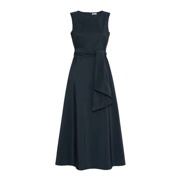 Max Mara Gentile Flared Taffeta Dress in Navy | Maxi Dresses | Luxury Shoes 