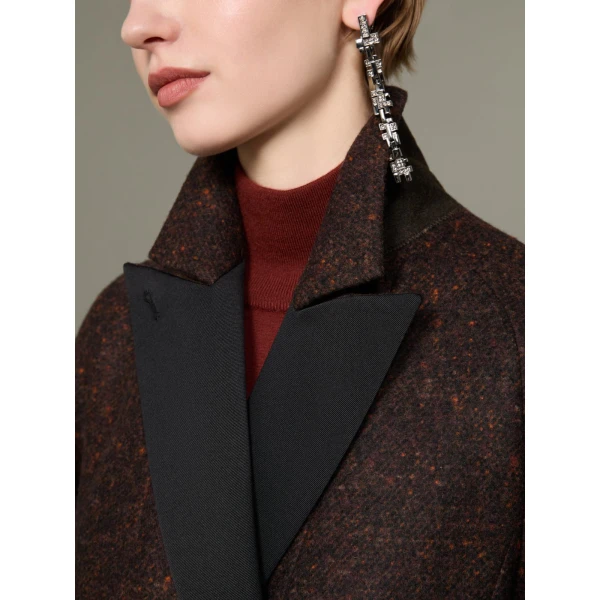 Max Mara Genzana Wool and Alpaca Redingote Coat in Dark Brown | Wool Coat | Luxury Shoes 