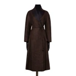 Max Mara Genzana Wool and Alpaca Redingote Coat in Dark Brown | Wool Coat | Luxury Shoes 