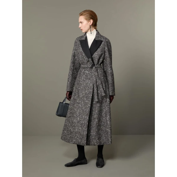 Max Mara Genzana Wool and Alpaca Redingote Coat in Medium Grey | Wool Coat | Luxury Shoes 
