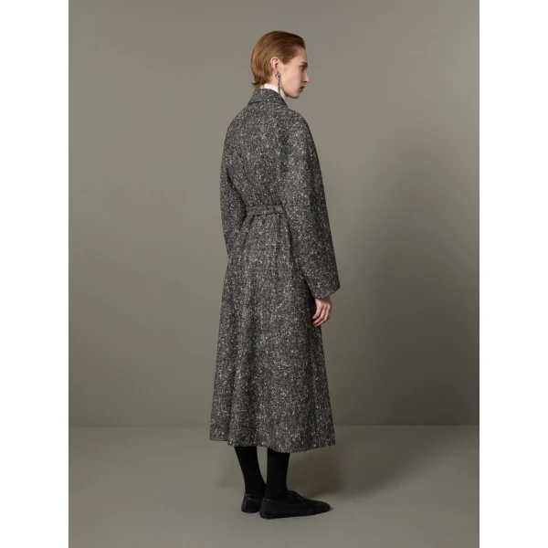 Max Mara Genzana Wool and Alpaca Redingote Coat in Medium Grey | Wool Coat | Luxury Shoes 
