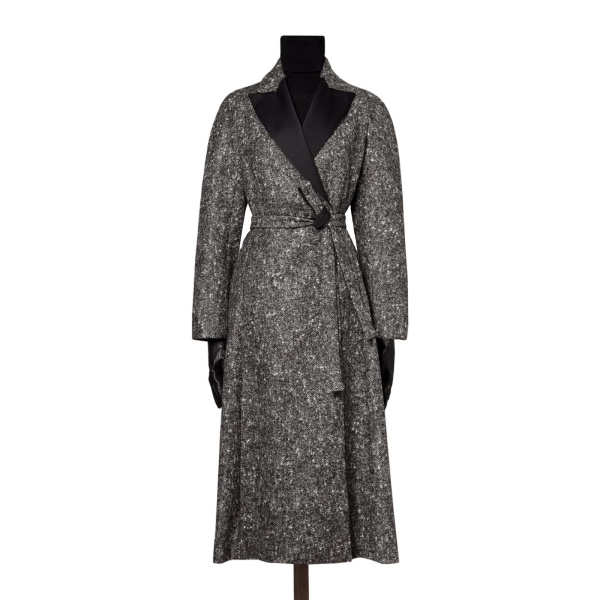 Max Mara Genzana Wool and Alpaca Redingote Coat in Medium Grey | Wool Coat | Luxury Shoes 