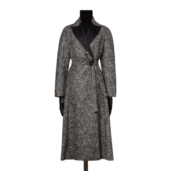 Max Mara Genzana Wool and Alpaca Redingote Coat in Medium Grey | Wool Coat | Luxury Shoes 