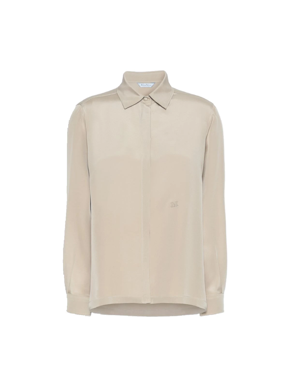 Max Mara Geranio Silk Crepe de Chine Shirt in Stone Grey Max Mara Geranio Silk Crepe de Chine Shirt in Stone Grey | Shirts | Luxury Shoes