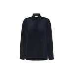 Max Mara Geranio Silk Crepe de Chine Shirt in Ultramarine | Shirts | Luxury Shoes 
