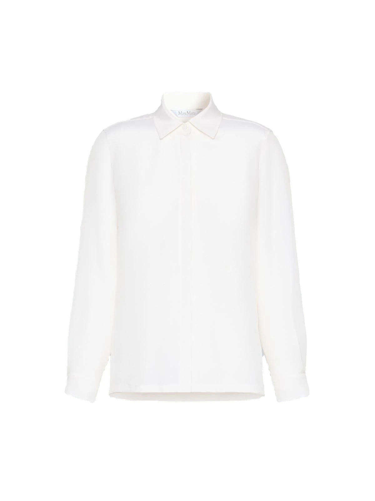 Max Mara Geranio Silk Crepe de Chine Shirt in White Max Mara Geranio Silk Crepe de Chine Shirt in White | Shirts | Luxury Shoes